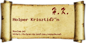 Holper Krisztián névjegykártya